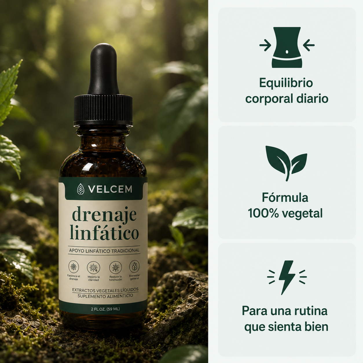 Drenaje Linfático Natural en Gotas | Menos Hinchazón | Velcem