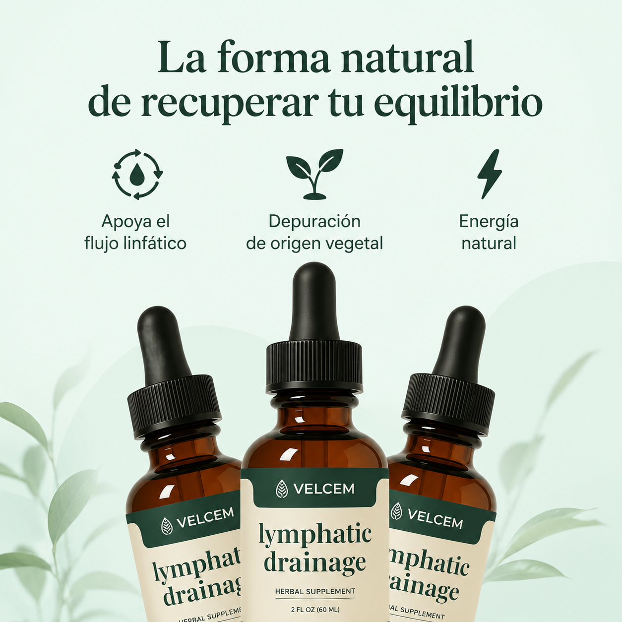 Drenaje Linfático Natural en Gotas | Menos Hinchazón | Velcem