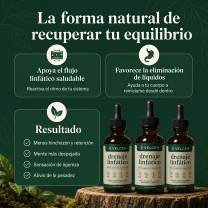 Drenaje Linfático Natural en Gotas | Menos Hinchazón | Velcem