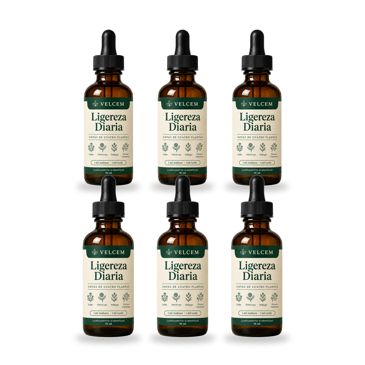 Pack de seis frascos de VELCEM Ligereza Diaria